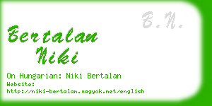 bertalan niki business card